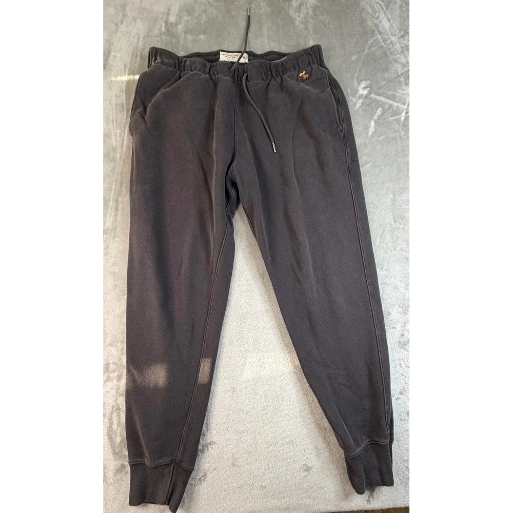 Abercrombie & Fitch Joggers Mens XL Gray Soft A&F Fleece Sweatpants Logo